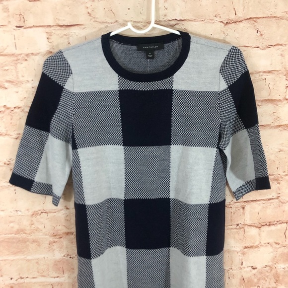 NWT Ann Taylor Checked Tunic Wool Blend Blouse - Picture 3 of 7
